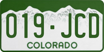 CO license plate 019JCD