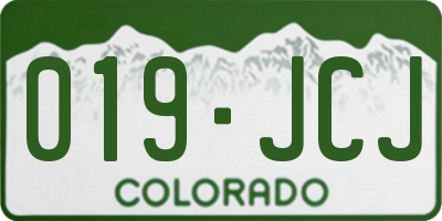 CO license plate 019JCJ