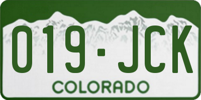 CO license plate 019JCK