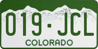 CO license plate 019JCL