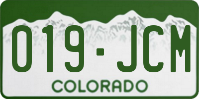 CO license plate 019JCM