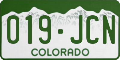 CO license plate 019JCN