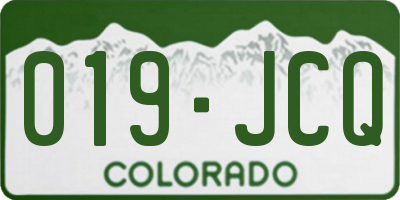CO license plate 019JCQ