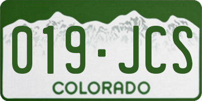 CO license plate 019JCS