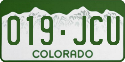 CO license plate 019JCU