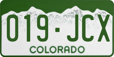 CO license plate 019JCX