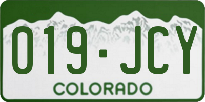 CO license plate 019JCY