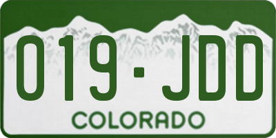 CO license plate 019JDD