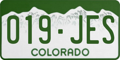 CO license plate 019JES