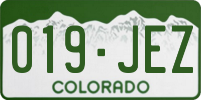CO license plate 019JEZ