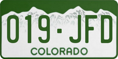 CO license plate 019JFD
