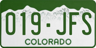 CO license plate 019JFS