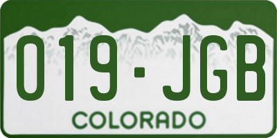 CO license plate 019JGB