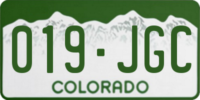 CO license plate 019JGC