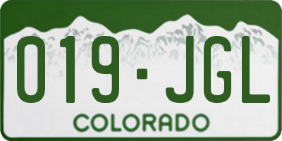 CO license plate 019JGL