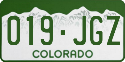 CO license plate 019JGZ