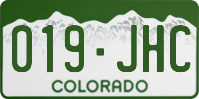 CO license plate 019JHC