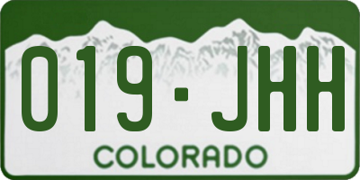 CO license plate 019JHH