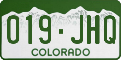 CO license plate 019JHQ