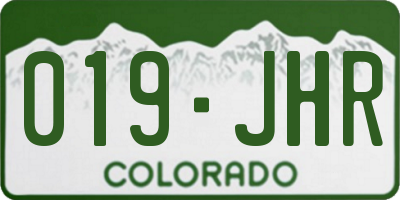 CO license plate 019JHR