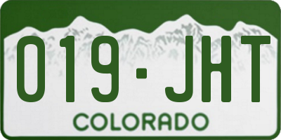 CO license plate 019JHT