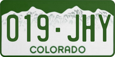 CO license plate 019JHY