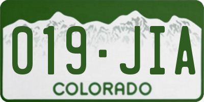 CO license plate 019JIA