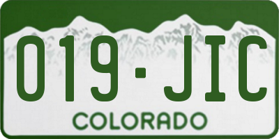 CO license plate 019JIC