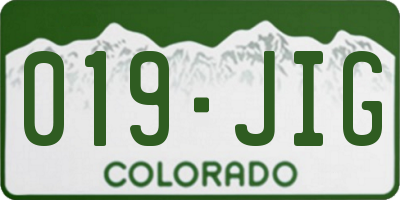 CO license plate 019JIG