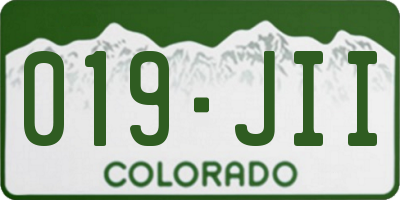 CO license plate 019JII