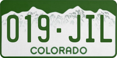 CO license plate 019JIL