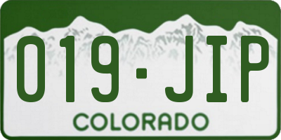 CO license plate 019JIP