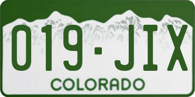 CO license plate 019JIX