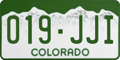 CO license plate 019JJI