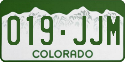 CO license plate 019JJM