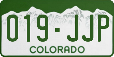 CO license plate 019JJP