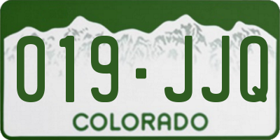 CO license plate 019JJQ