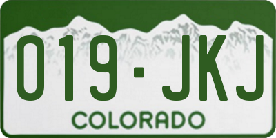 CO license plate 019JKJ