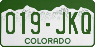 CO license plate 019JKQ