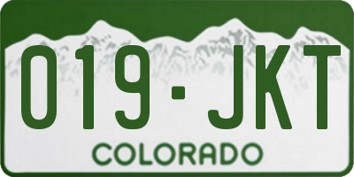 CO license plate 019JKT