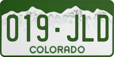CO license plate 019JLD
