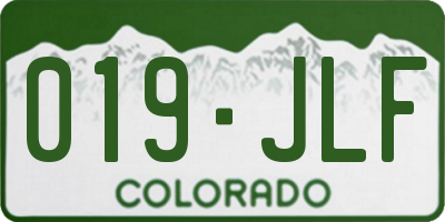 CO license plate 019JLF