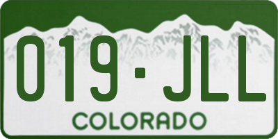 CO license plate 019JLL