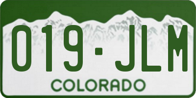 CO license plate 019JLM