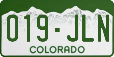 CO license plate 019JLN