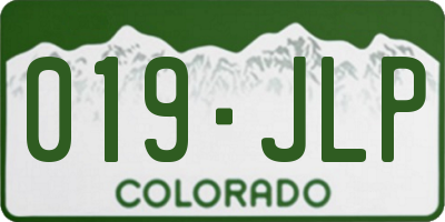 CO license plate 019JLP