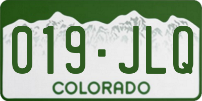 CO license plate 019JLQ