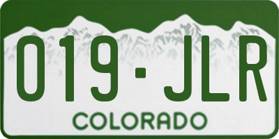 CO license plate 019JLR