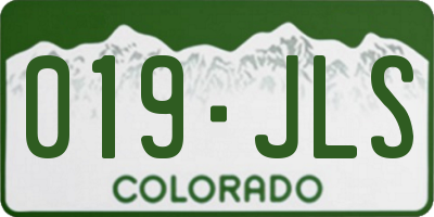CO license plate 019JLS