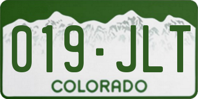 CO license plate 019JLT